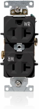 Weather-Resistant Duplex Receptacle 20 Amp 125 Volt, Heavy-Duty Industrial Grade