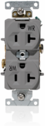 Weather-Resistant Duplex Receptacle 20 Amp 125 Volt, Heavy-Duty, Self-Grounding