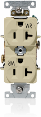 Weather-Resistant Duplex Receptacle 20 Amp 125 Volt, Heavy-Duty Industrial Grade