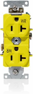 Heavy-Duty Duplex Receptacle Outlet, 20 Amp 125 Volt, Weather-Resistant, Self-Grounding