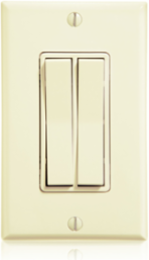 LevNet RF Dual Rocker Wireless Entry Station, Ivory, 902 MHz EnOcean