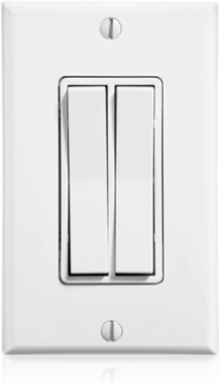 LevNet RF Wireless Dual Rocker Decora Entry Switch, 902 MHz, White