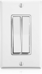 LevNet RF Wireless Dual Rocker Decora Entry Switch, 902 MHz, White
