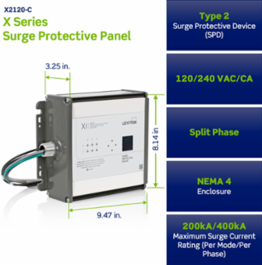 Type 2 Surge Protective Device, 120/240 VAC, Split Phase