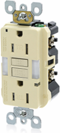 15 Amp 125 Volt Tamper-Resistant GFCI Outlet with 20 Amp Feed-Through and Ivory Finish