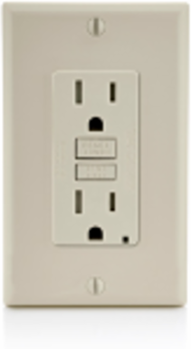 15 Amp Tamper-Resistant GFCI Receptacle, 125 Volt, Light Almond, Back & Side Wired