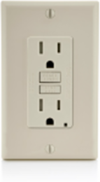 15 Amp Tamper-Resistant GFCI Receptacle, 125 Volt, Light Almond, Back & Side Wired