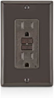 SmartlockPro 15 Amp GFCI Receptacle, Tamper-Resistant, 125 Volt, Brown