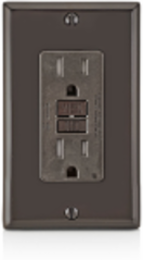 SmartlockPro 15 Amp GFCI Receptacle, Tamper-Resistant, 125 Volt, Brown