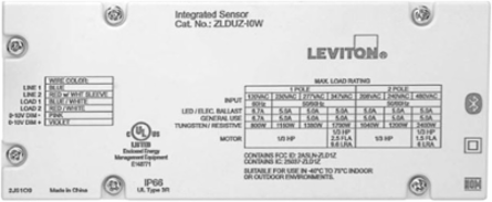 Smart Sensor with Photocell, Light Fixture Integrated, PIR, Occupancy Sensor, 120-480VAC, 50/60 Hz, 8-20 FT and 20-40 FT Lens Included, Bluetooth™ Connectivity, Bulk Pack 25 per Case