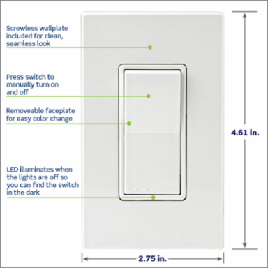 Decora Smart Switch, Z-Wave 800 Series, Neutral Wire Required