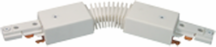 White Flexible L Connector for Track Systems, 180° Angle