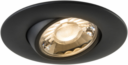 Black LUNA 3 Inch Gimbal Downlight, 90 CRI, 40 K CCT, 7W