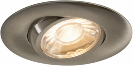 3 Inch Brushed Nickel LUNA 3 Gimbal Downlight, 90 CRI, 7W