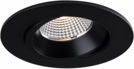 Black 3.5 Inch Regressed Gimbal Downlight, 12W, 90 CRI, 27-50K CCT