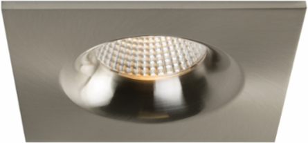Brushed Nickel 3.5 Inch Square Fixed Recessed Light, 12W, 90 CRI