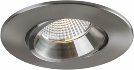 4 Inch Brushed Nickel LUNA Regressed Gimbal Downlight, 12W, 90 CRI