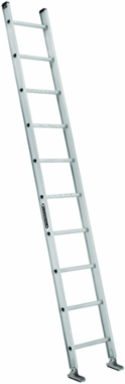 10 Foot Aluminum Single Extension Ladder, Type IA, 300 lbs Load Capacity