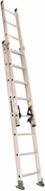 16 Foot Aluminum Extension Ladder, Type IA, 300 lb Load Capacity