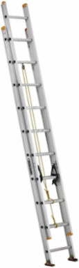 20 Foot Aluminum Extension Ladder, Type I, 250 lb Load Capacity