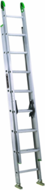 16-Foot Aluminum Extension Ladder, Type II, 225 lb Load Capacity