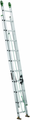 20 Foot Aluminum Extension Ladder, Type II, 225 lb Load Capacity
