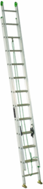 24 Foot Aluminum Extension Ladder, Type II, 225 lb Load Capacity