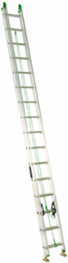 32 Foot Aluminum Extension Ladder, Type II, 225 lb Load Capacity