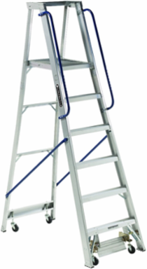 6-Foot Aluminum Mobile Platform Ladder Type IA 300 lb Load Capacity