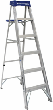 6 Foot Aluminum Step Ladder, Type I, 250 lb Load Capacity