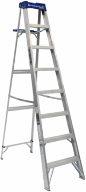 8 Foot Aluminum Step Ladder, Type I, 250 lb Load Capacity, 7 Steps