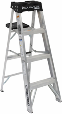 4 Foot Aluminum Step Ladder, Type IA, 300 lb Load Capacity