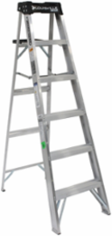 6 Foot Aluminum Step Ladder, Type IA, 300 lb Load Capacity, 5 Steps