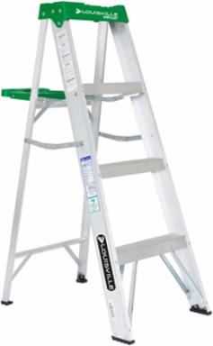 4 Foot Aluminum Step Ladder, Type II, 225 lb Load Capacity, 3 Steps