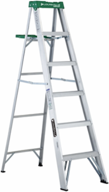 6 Foot Aluminum Step Ladder, Type II, 225 lb Load Capacity
