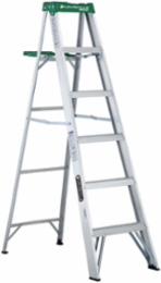 6 Foot Aluminum Step Ladder, Type II, 225 lb Load Capacity