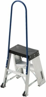 2-Foot Aluminum Step Stool, Type IAA, 375 lb Load Capacity, Includes Casters