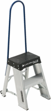 2-Foot Aluminum Step Stool, Type IAA, 375 lb Load Capacity, Includes Casters