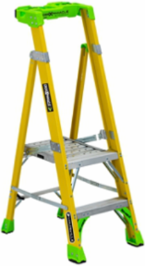 2 Foot Fiberglass Leaning Step Ladder, 375 lbs Load Capacity, Type IAA Duty Rating