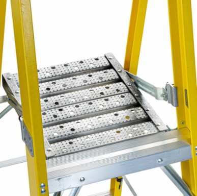 3 Foot Fiberglass Pinnacle Platform & Leaning Step Ladder, 375 lb Load Capacity
