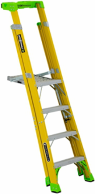 4 Foot Fiberglass Pinnacle Platform Ladder, 375 lbs Load Capacity