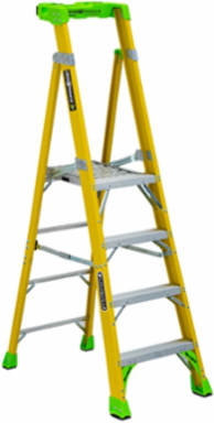 4 Foot Fiberglass Pinnacle Platform Ladder, 375 lbs Load Capacity