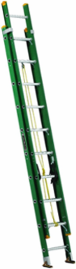 20 Foot Fiberglass Extension Ladder, Type II, 225 lb Load Capacity