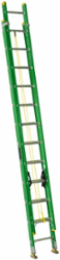 24 Foot Fiberglass Extension Ladder, Type II, 225 lb Load Capacity