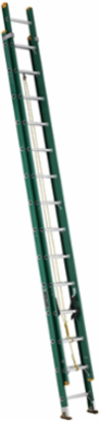 28 Foot Fiberglass Extension Ladder, Type II, 225 lb Load Capacity