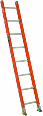 8 Foot Fiberglass Straight Ladder, Type IA, 300 lb Capacity