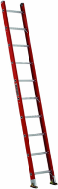 12 Foot Fiberglass Straight Ladder, Type IA, 300 lb Load Capacity