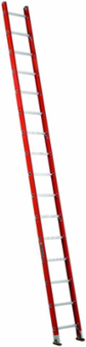 16 Foot Fiberglass Straight Ladder, Type IA, 300 lbs Load Capacity