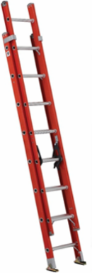 16 Foot Fiberglass Extension Ladder, Type IA, 300 lb Load Capacity