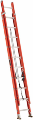 20 Foot Fiberglass Extension Ladder, Type IA, 300 lbs Load Capacity